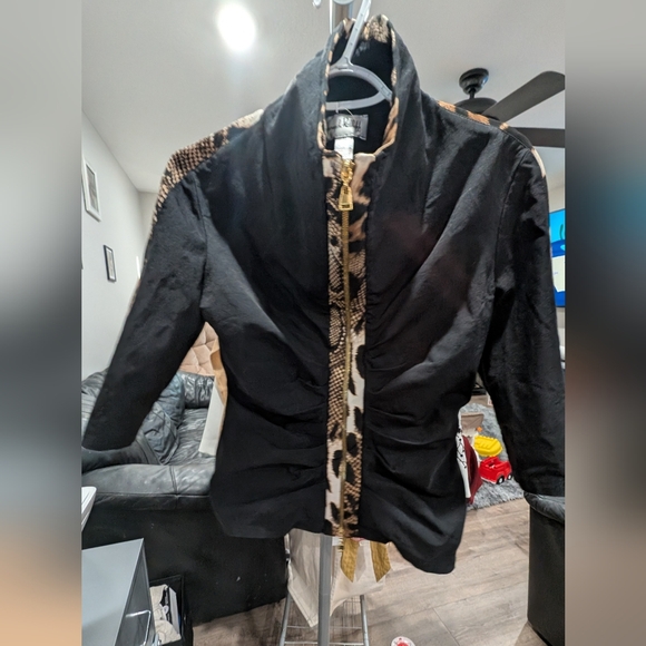 Joseph Ribkoff Jackets & Blazers - Joseph Ribkoff Black Jacket with Patterned Accents